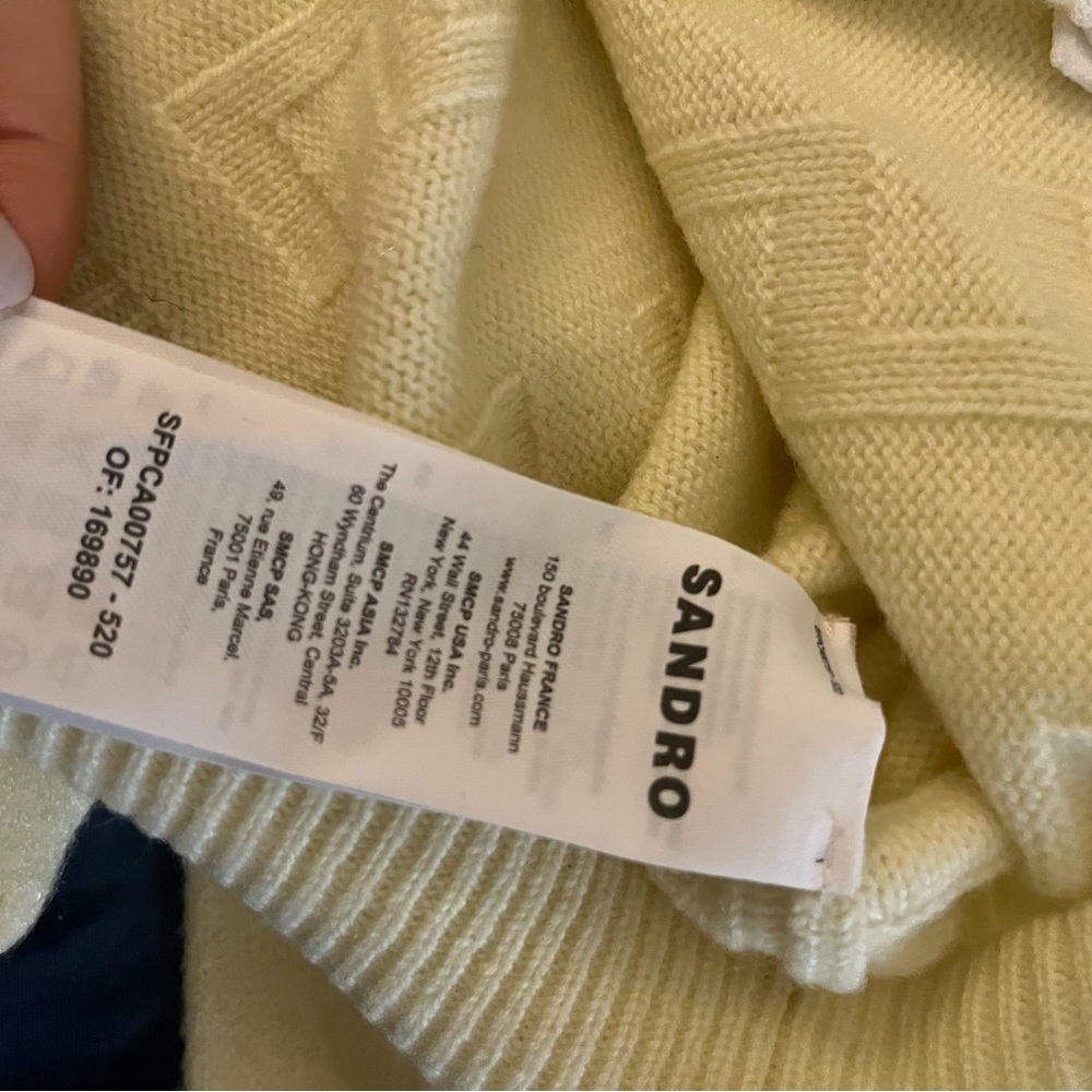Sandro two-tone cardigan in Light Yellow - Picture 5 of 8